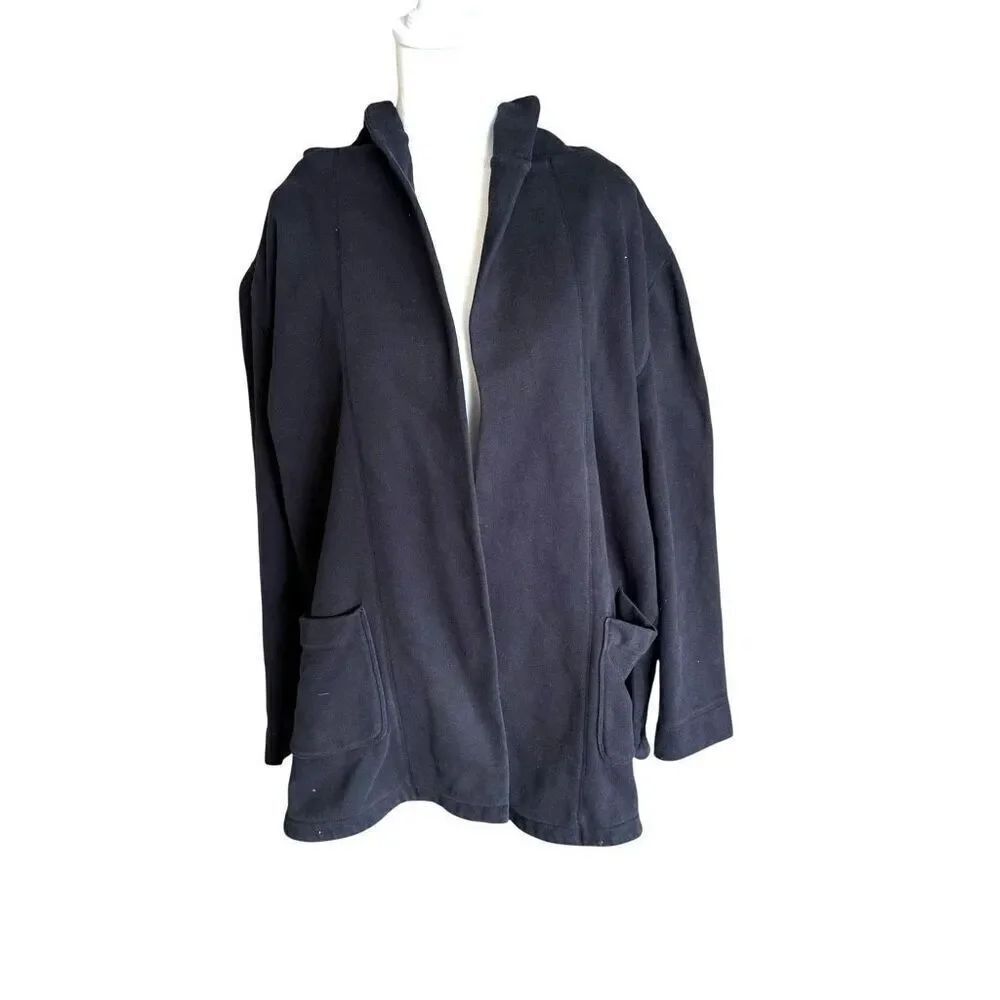 LOFT Outlet black lounge athleisure sweater cardigan size medium